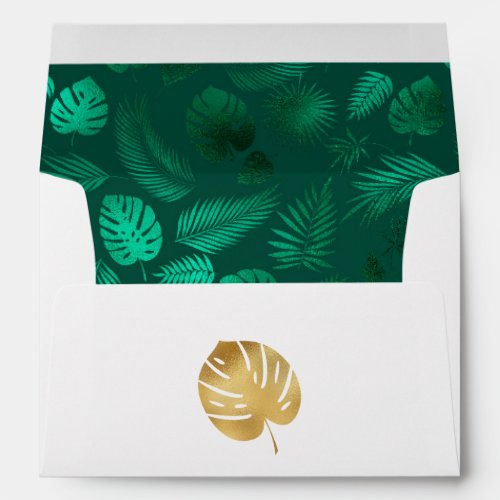 Exotic Tropical Green and Gold Envelope