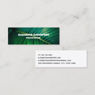 Exotic Tropical Green Leaf Fronds Mini Business Card