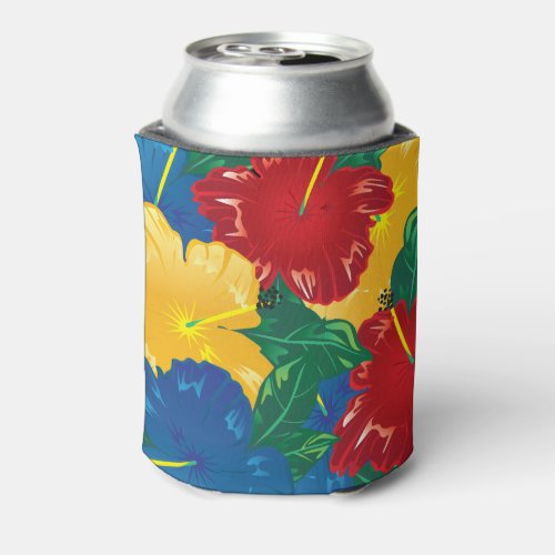 Exotic Tropical Hibiscus Can Cooler