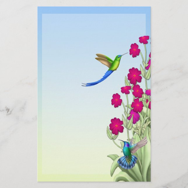 Exotic Tropical Hummingbirds Stationary Stationery (Front)