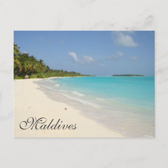 Exotic Tropical Island Maldives Beach Postcard (Front)