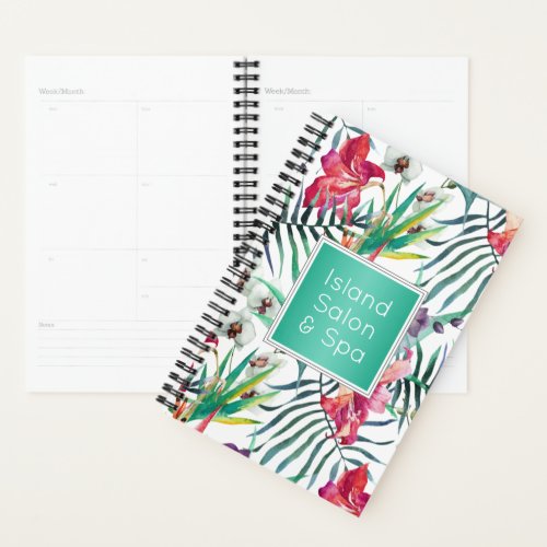 Exotic Tropical Island Style Floral Pattern Planner