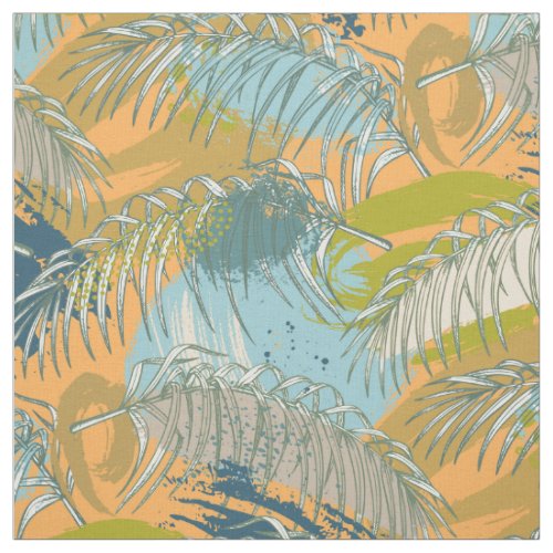 Exotic Tropical Leaf Pattern Fabric