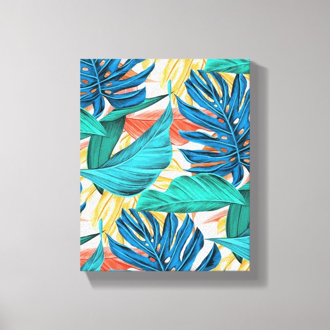 Exotic Tropical Leaves Canvas Print (Front)