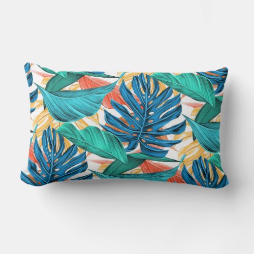Exotic Tropical Leaves _ Lumbar Pillow
