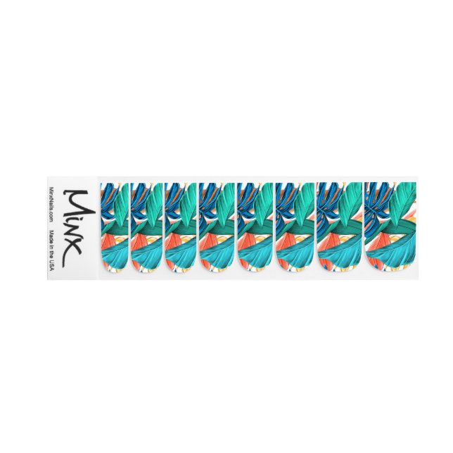 Exotic Tropical Leaves Minx Nail Art (Right Hand)