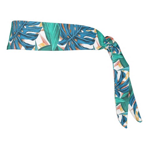 Exotic Tropical Leaves Print  Tie Headband