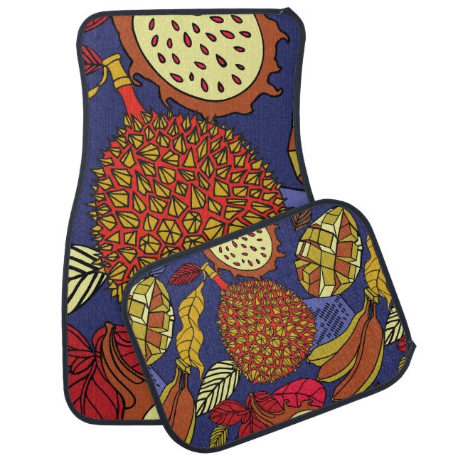 Exotic tropical mix of fruits. Bright floral natur Car Floor Mat (Set)