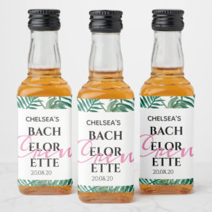 Exotic Tropical Palm Bachelorette Crew Party Liquor Bottle Label