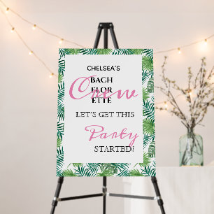Exotic Tropical Palm Bachelorette Party Backdrop Foam Board