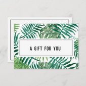 Exotic Tropical Palm Leaves White Gift Certificate | Zazzle