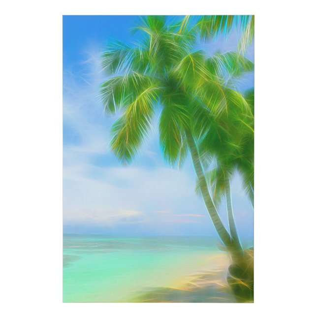 *~* Exotic Tropical PALM Tree Beach AP13 Faux Canvas Print (Front)