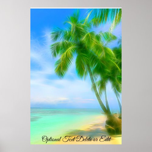  Exotic Tropical PALM Tree Beach AP13 Poster