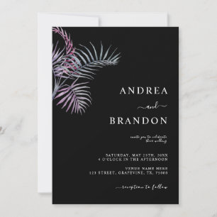 Exotic Tropical Palm Tree Leaf All in One Wedding Invitation