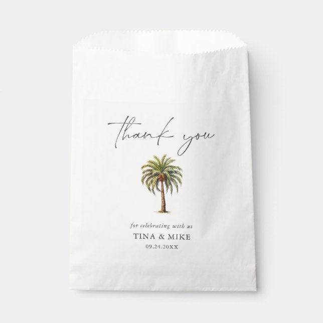 EXOTIC Tropical Palm TREE Thank You  Favor Bag (Front)