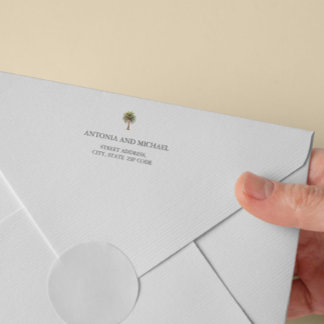 Exotic tropical palm tree with coconut PRE PRINTED Envelope