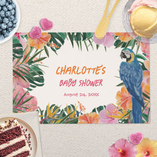 Exotic Tropical Parrot Jungle Baby Shower Paper Placemat