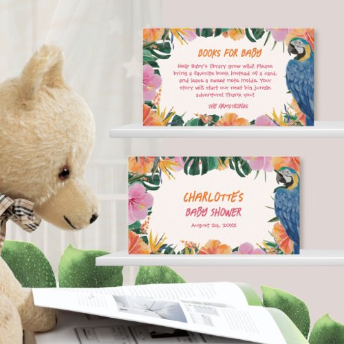 Exotic Tropical Parrot Jungle Books for Baby Enclosure Card