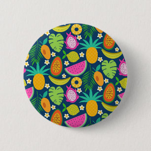 Exotic Tropical Pineapple Banana Dragon fruit Button