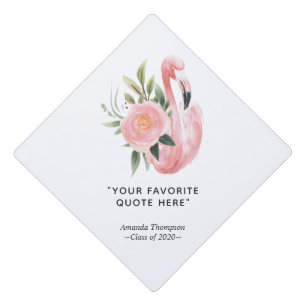 Exotic Tropical Pink Flamingo Graduation Cap Topper