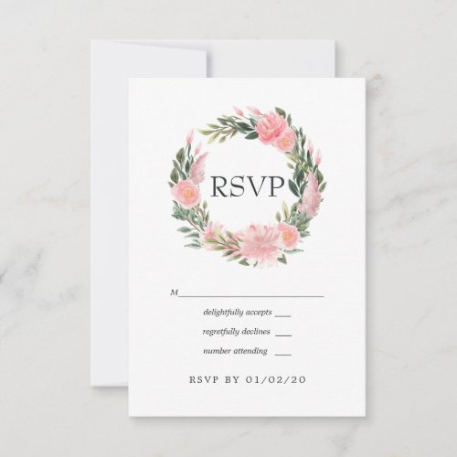 Exotic Tropical Pink Flamingo Wedding RSVP Card