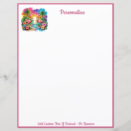 Exotic Tropical Pink Flamingos Island Paradise