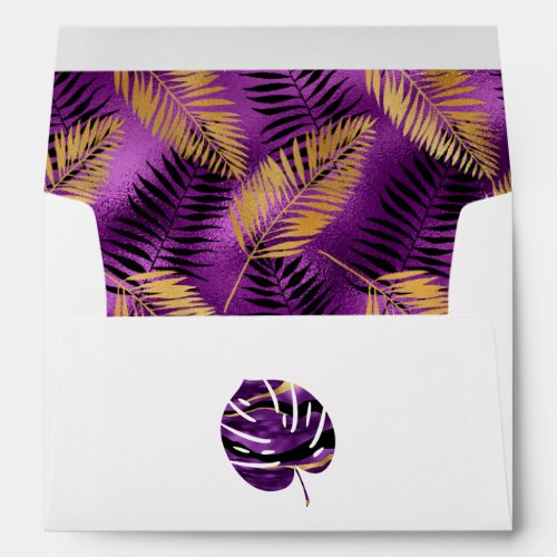 Exotic Tropical Purple and Gold Envelope