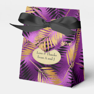 Exotic Tropical Purple and Gold Favor Boxes