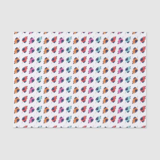 Exotic Tropical Summer Palms Leaves Pattern Tissue Paper (Front)