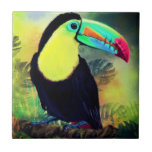 Exotic Tropical Toco Toucan Bird - Painting  Ceramic Tile<br><div class="desc">Exotic Tropical Toco Toucan Bird - Painting - Choose / Add Your Unique Text / Name / Color - Make Your Special Gift - Resize and move or remove and add elements / text with customization tool ! Painting and Design by MIGNED. Please see my other projects / paintings. You...</div>