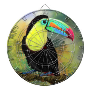 Exotic Tropical Toco Toucan Bird - Painting Migned Dart Board