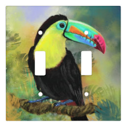 Exotic Tropical Toco Toucan Bird - Painting Migned Light Switch Cover