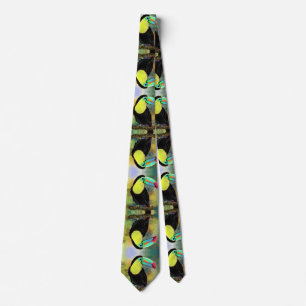 Exotic Tropical Toco Toucan Bird - Painting Migned Neck Tie