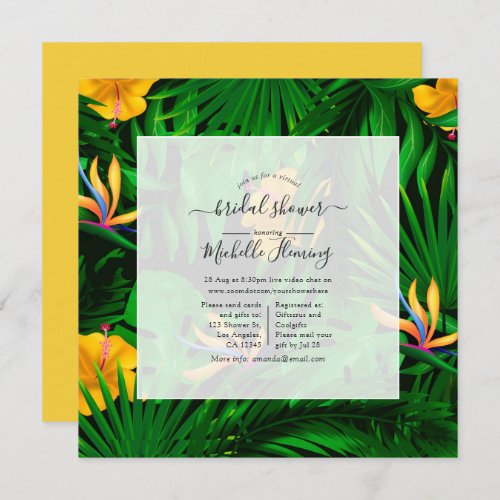 Exotic Tropical Virtual Shower Invitation