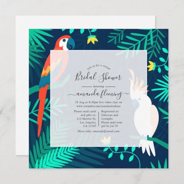 Exotic Tropical Virtual Shower Invitation (Front/Back)