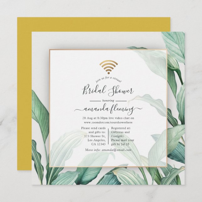 Exotic Tropical Virtual Shower Invitation (Front/Back)