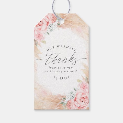 Exotic Tropics Floral Pampas Grass Wedding Gift Ta Gift Tags