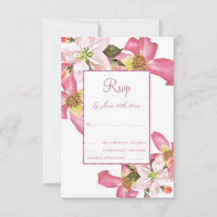 Exotic Watercolor Flowers  Birthday Party RSVP Card