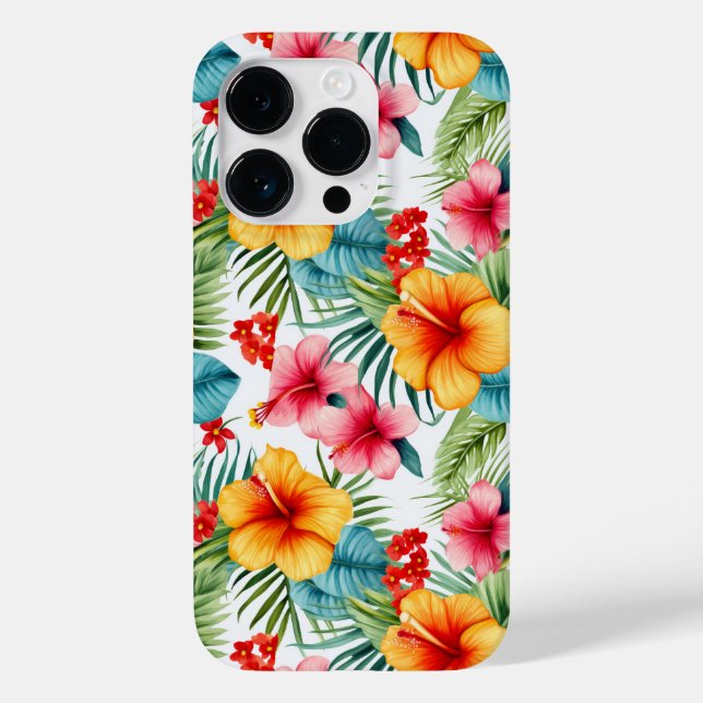 Exotic Watercolor Hawaiian Floral Case-Mate iPhone Case (Back)