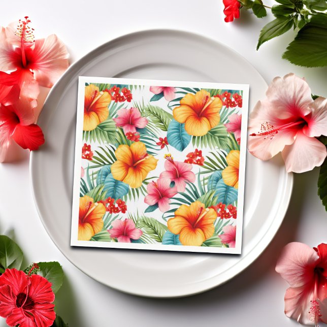 Exotic Watercolor Hawaiian Floral  Napkins (Creator Uploaded)