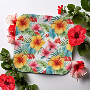 Exotic Watercolor Hawaiian Floral Paper Plates