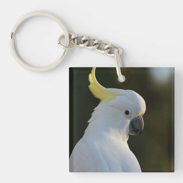 Exotic White Cockatoo Keychain (Front)