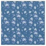 Exotic-White Parrot Blue tone Feathers Repeats Fabric