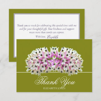 Exotic White Pink Orchid Bouquet Elegant Thank You Card