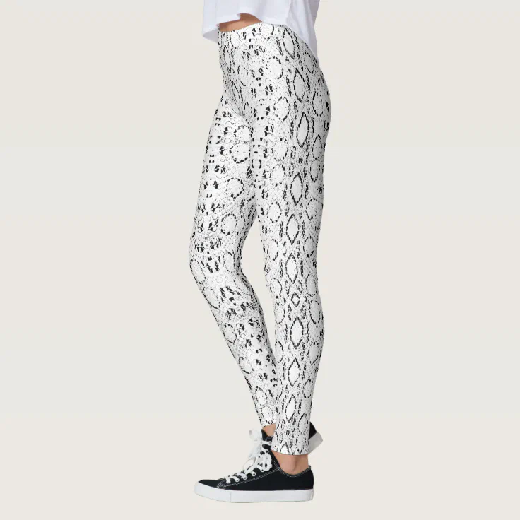 white snakeskin leggings