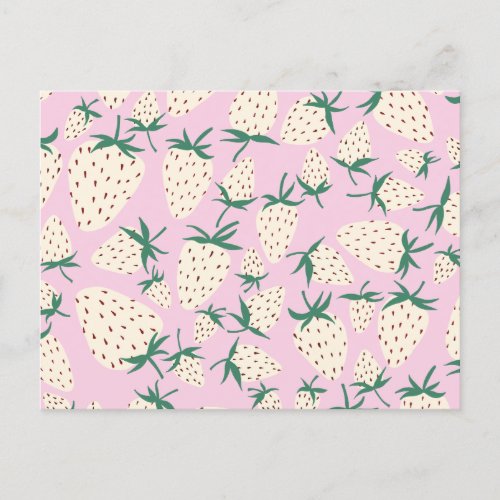 Exotic White Strawberries Love Romance Friendship Postcard