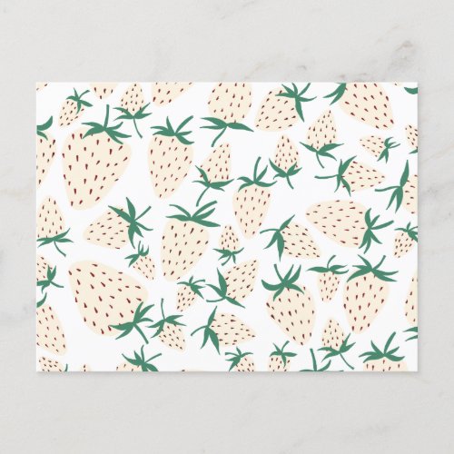 Exotic White Strawberries Love Romance Friendship Postcard