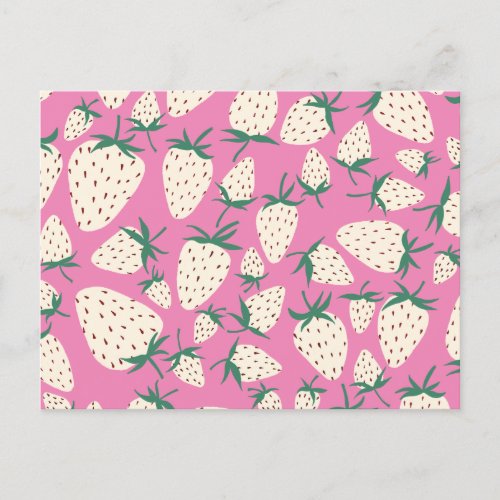 Exotic White Strawberries Love Romance Friendship Postcard