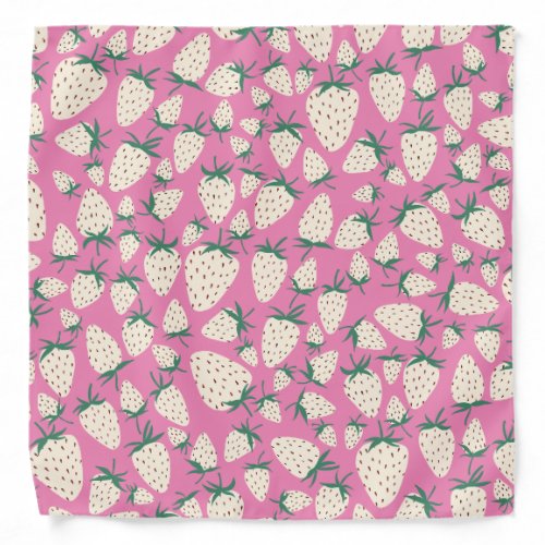 Exotic White Strawberries Sweet Colorful Cute Pink Bandana