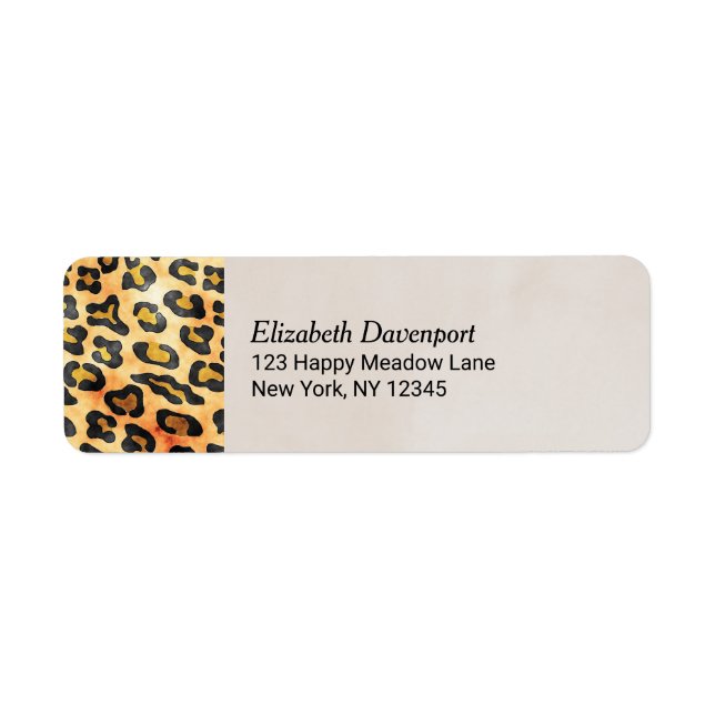 Exotic Wild Animal Print Personalized Label (Front)